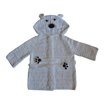 Crochet Pattern for Kids Bathrobe Cotton Toddler Polar Bear