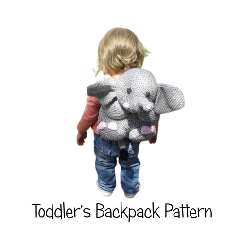 Crochet Pattern for Kids Childs Bag Backpack Elephant 