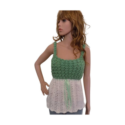 Crochet Pattern for Ladies Top Bumps Lace Ribbon Coloured