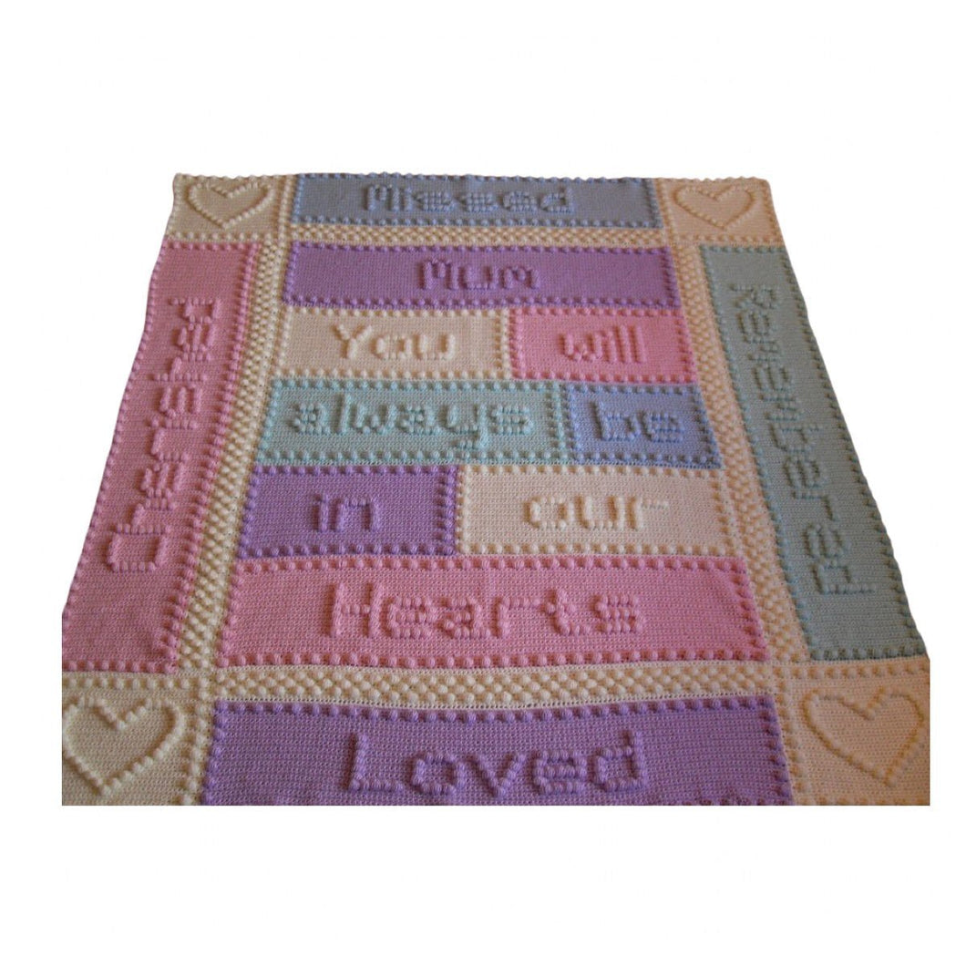 Crochet Pattern for Mum Lap Blanket Adult Throw Bereavement Mermorial Goodbye Remembrance 