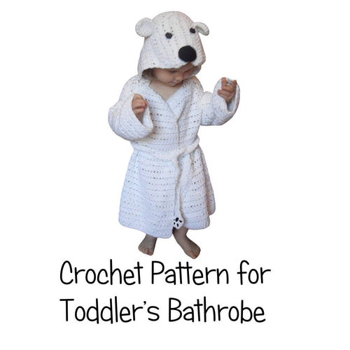 Crochet Pattern for Toddlers Bathrobe Kids Polar Bear Cotton