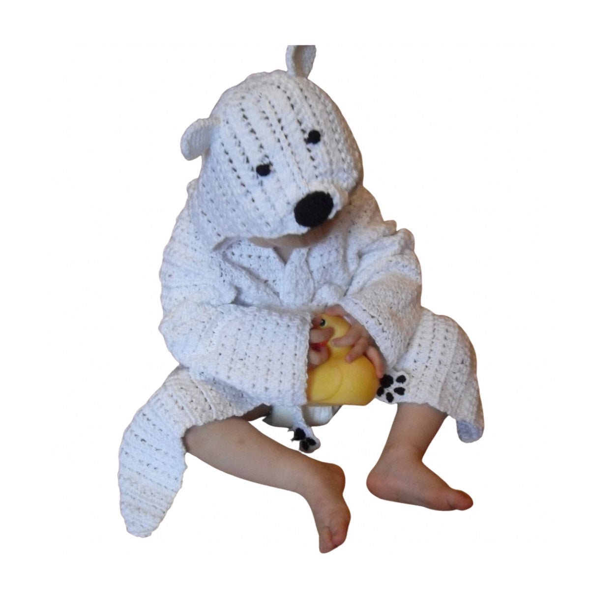 Crochet Pattern for Toddlers Bathrobe Kids Polar Bear