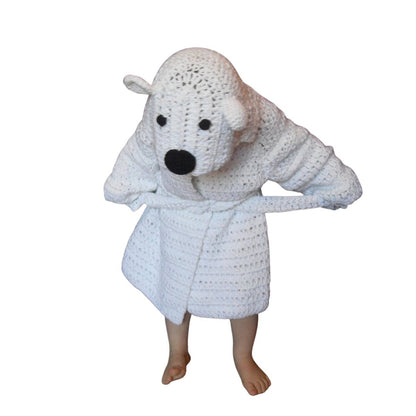 Crochet Pattern for Toddlers Bathrobe Cotton Polar Bear Kids 
