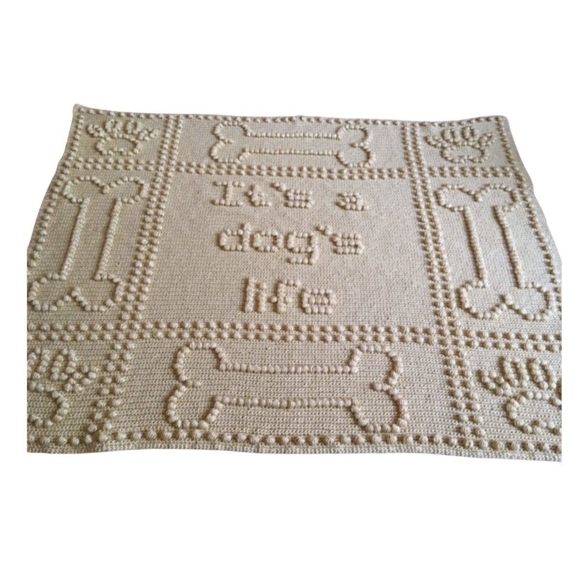 Dog Blanket Crochet Pattern Crochet Pattern for Blanket Its a Dogs Life with Bones and Paw Prints