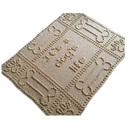 Dog Blanket Crochet Pattern Crochet Pattern for Blanket Its a Dogs Life Paw Print and Bones