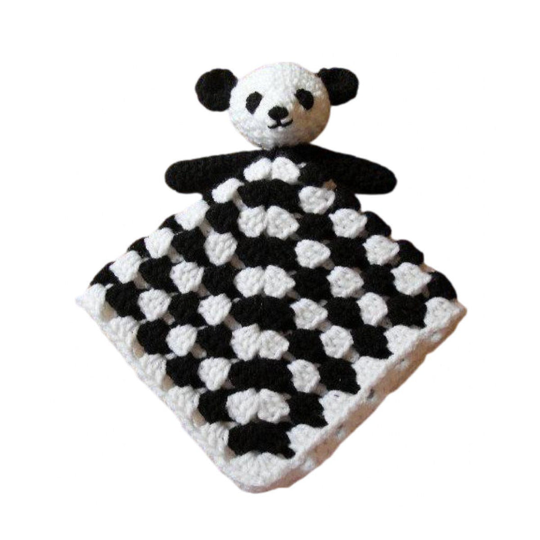Crochet Pattern for Panda Bear Lovey Lovie Security Blanket