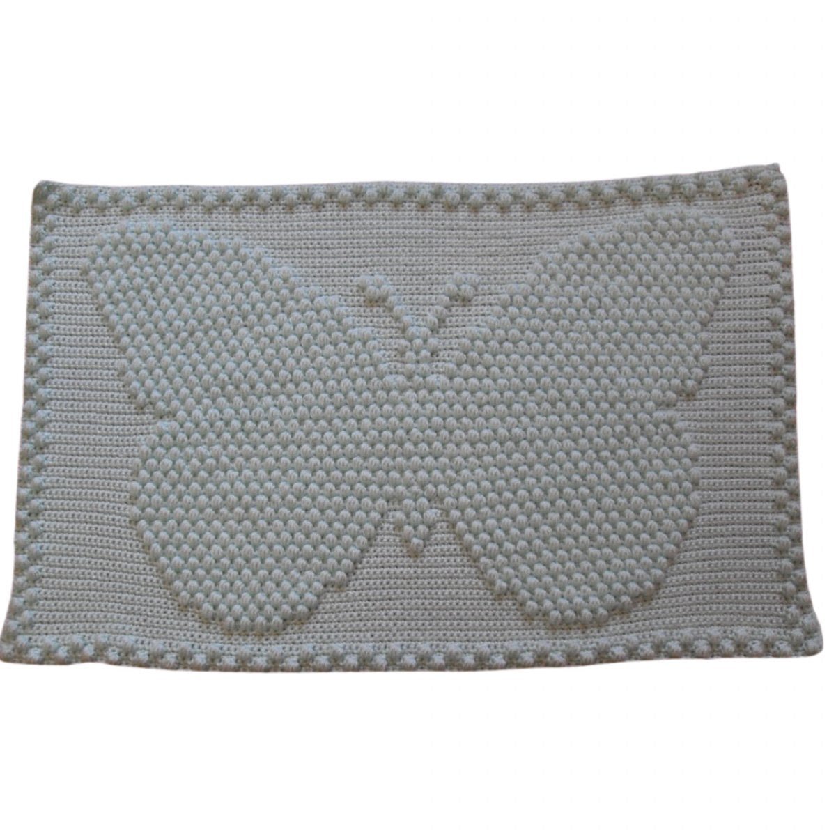 Free Crochet Pattern Baby Blanket Butterfly Small Premature Puff Stitch Bobbles