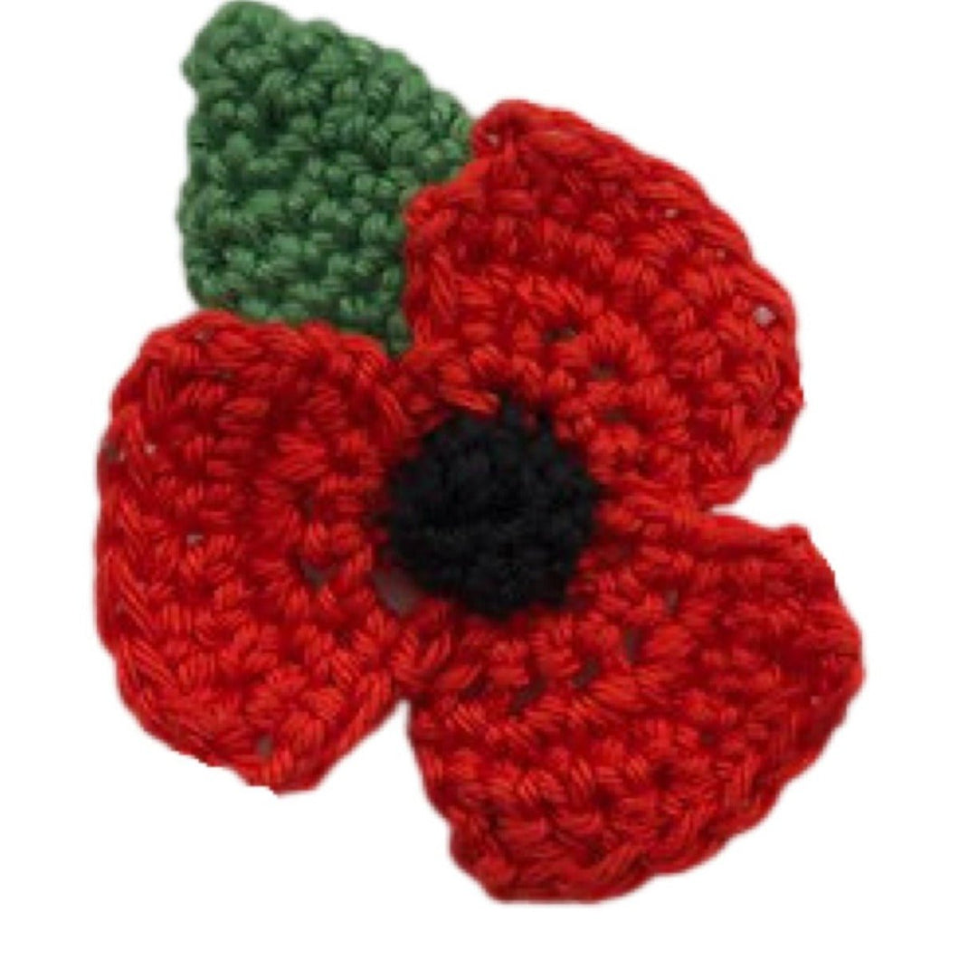 Free Crochet Pattern for Poppy Flower Remembrance Day Red 