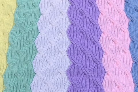 Free Intarsia Knitting Pattern Cable Baby Blanket Waves Rainbow