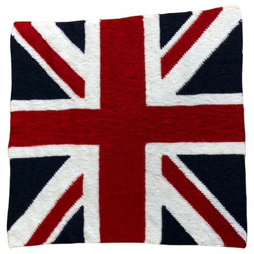 Free Intaria Knitting Pattern for UK Flag Union Jack Lap Blanket