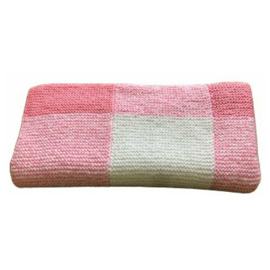 Free Knitting Pattern for Baby Blanket Gingham Check Folded Main