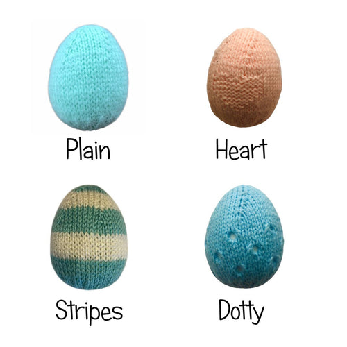 Free Knitting Patterns for Easter Eggs Dotty Plain Stripes Heart 