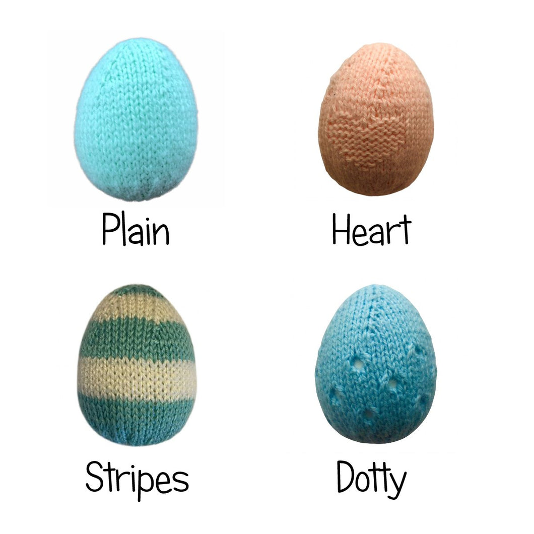 Free Knitting Patterns for Easter Eggs Dotty Plain Stripes Heart 