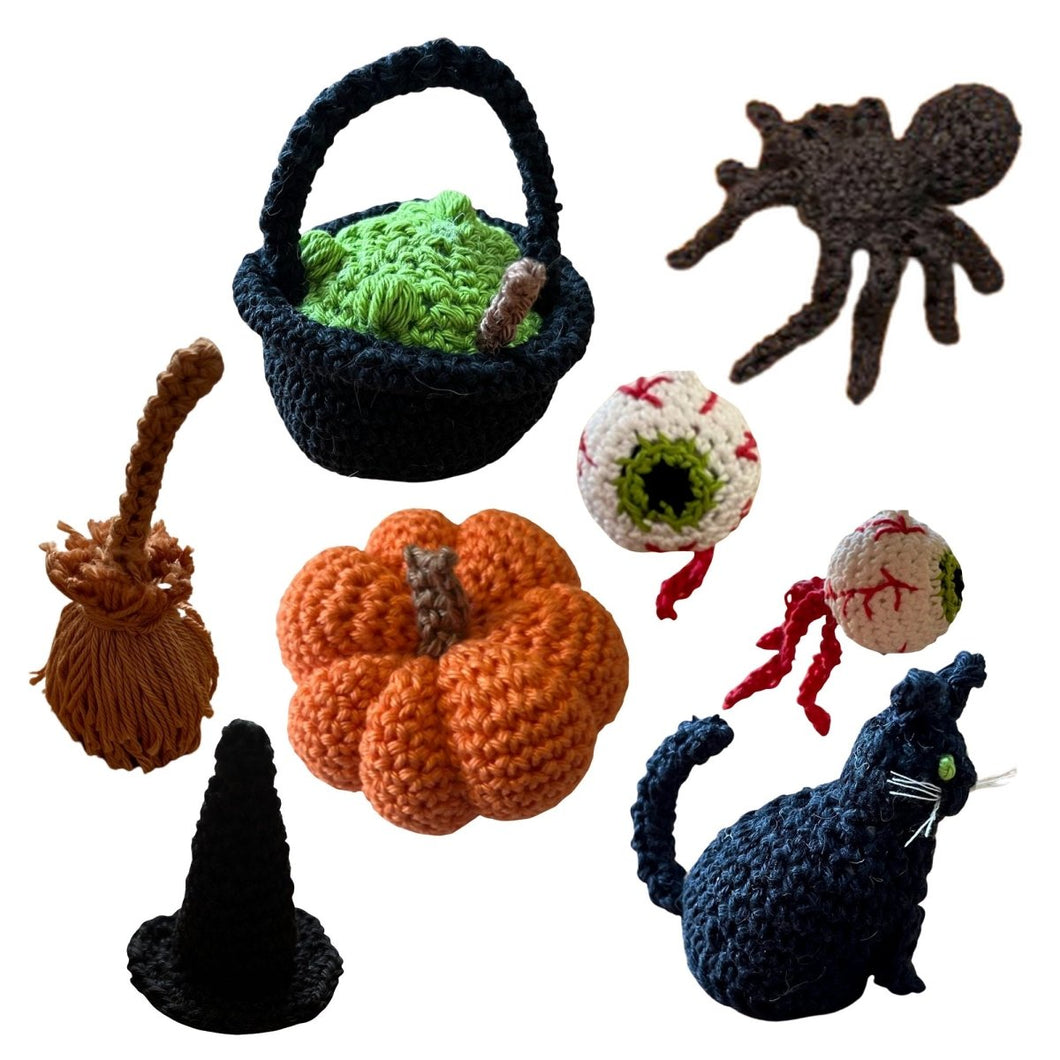 Halloween Decorations Crochet Patterns for Pumpkin, Spider, Eyeball + more