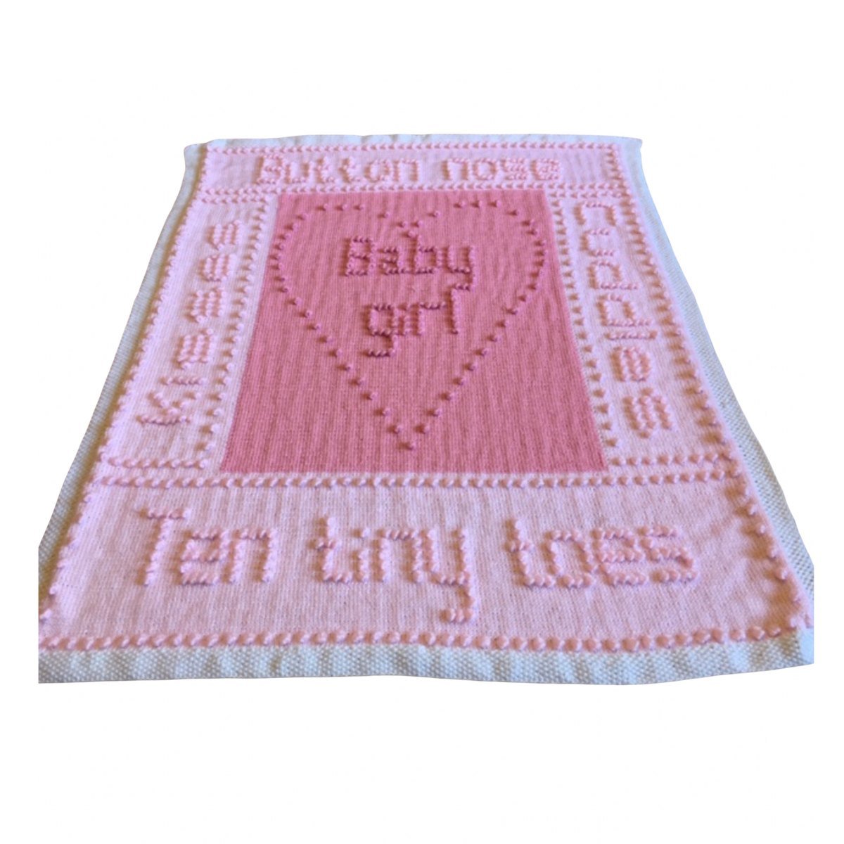 Ten Tiny Toes Knitting Pattern Knitted Baby Blnket Patterns Heart Boy Girl Wods Bobbles
