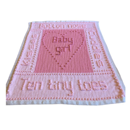 Ten Tiny Toes Knitting Pattern Knitted Baby Blnket Patterns Heart Boy Girl Wods Bobbles