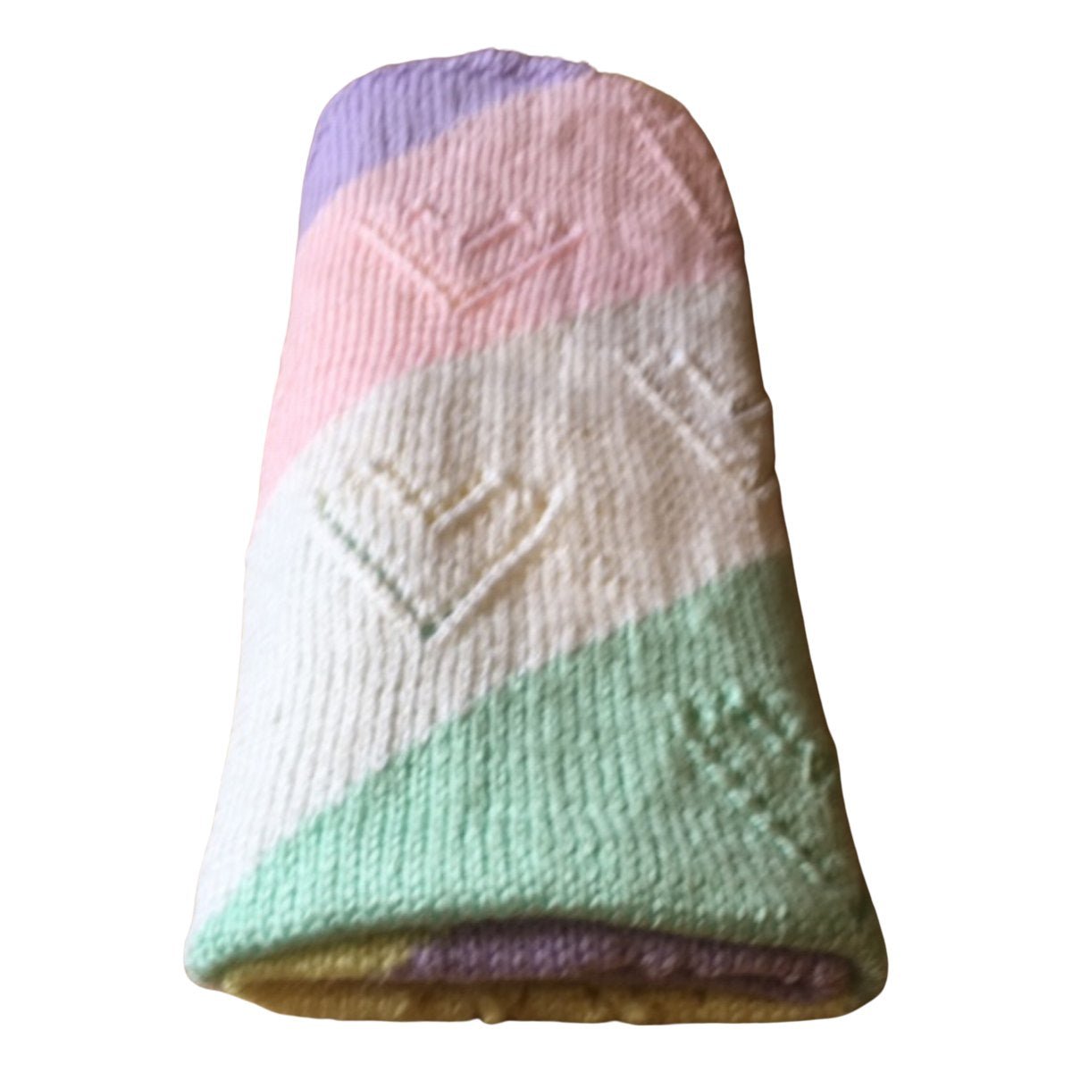 KNITTING PATTERN Diagonal Lace Hearts Baby Blanket