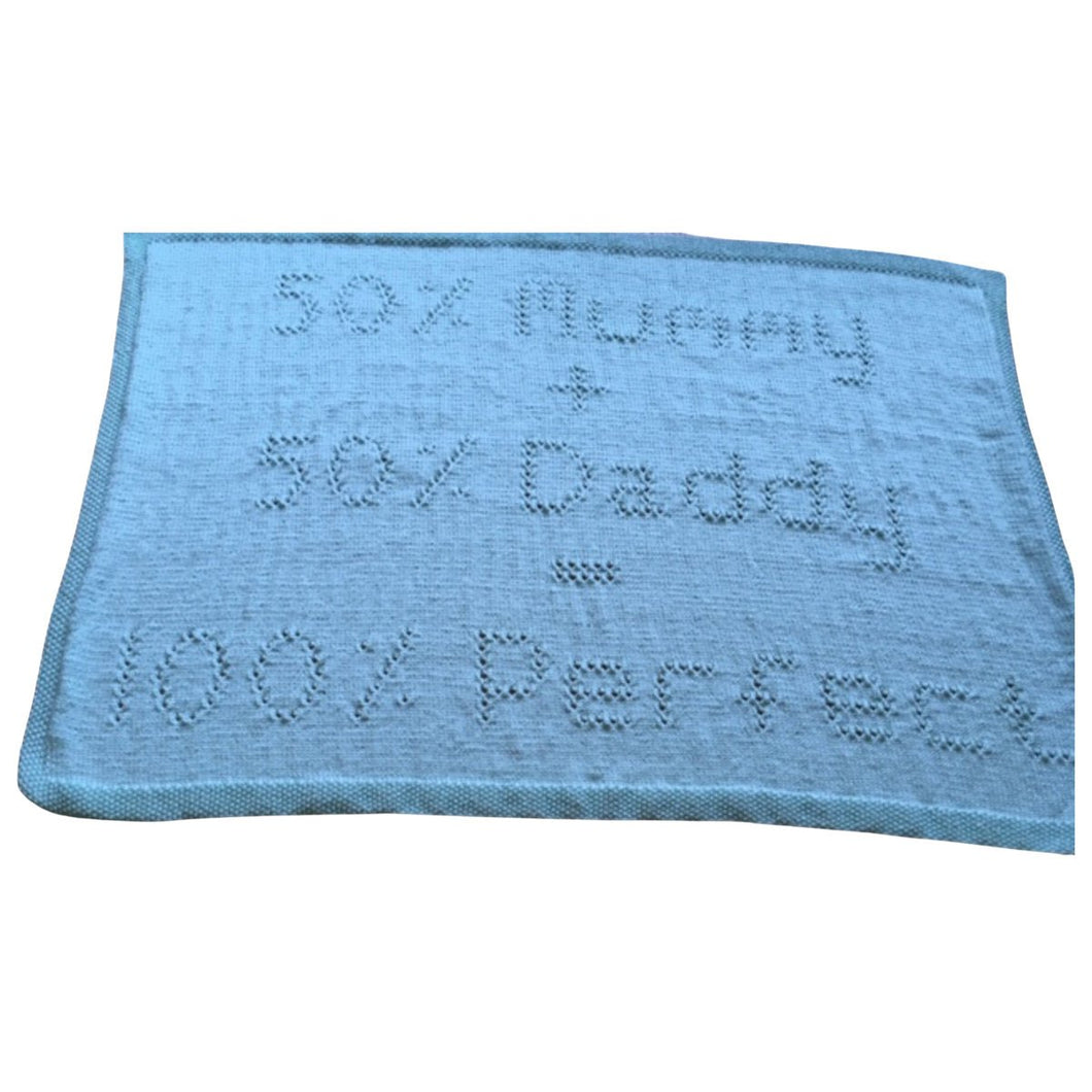 Knitting pattern for Baby Blanket Perfect Lace Mummy Daddy