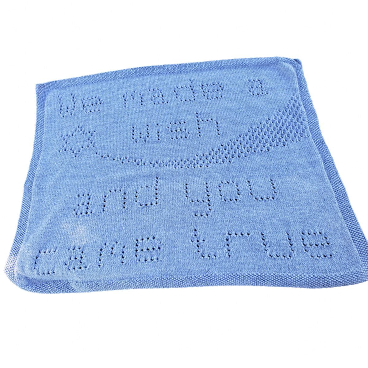 Knitting Pattern for Baby Blanket Wish Star eyelet