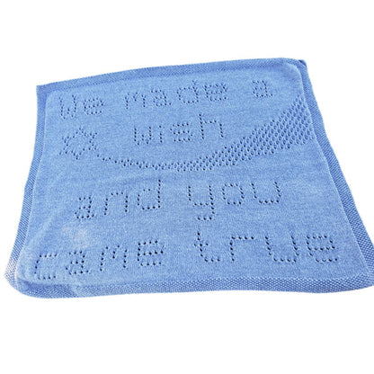 Knitting Pattern for Baby Blanket Wish Star eyelet