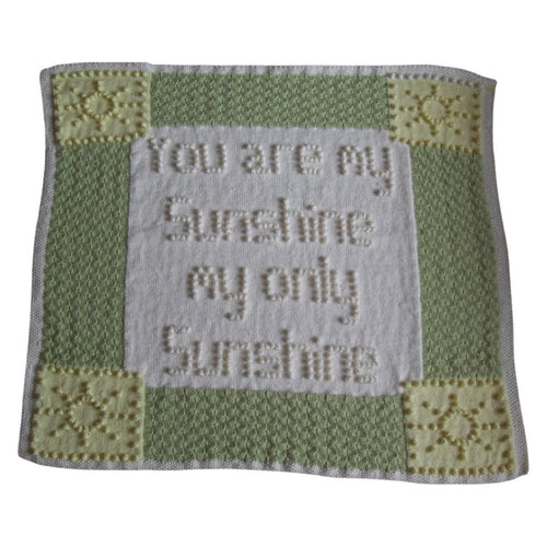Knitting Pattern for Baby Blanket You are my Sunshine Only Sun Bobble Stitch