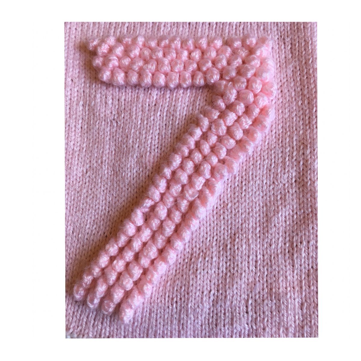 Number Squares Baby Blanket Knitting Pattern for Modern Baby Blanket Bobble Number 7