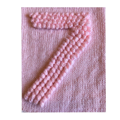 Number Squares Baby Blanket Knitting Pattern for Modern Baby Blanket Bobble Number 7