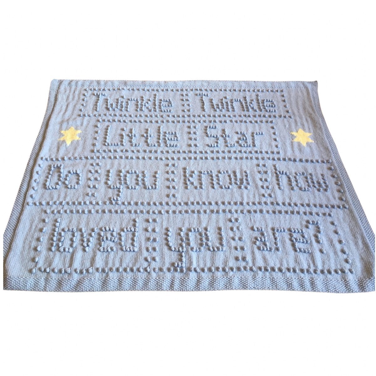 Knitting Pattern for Twinkle Twinkle Little Star Baby Blanket 