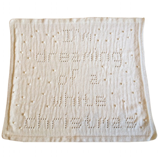 Knitting Pattern for Baby Blanket Dreaming of a White Christmas Bobble and Lace