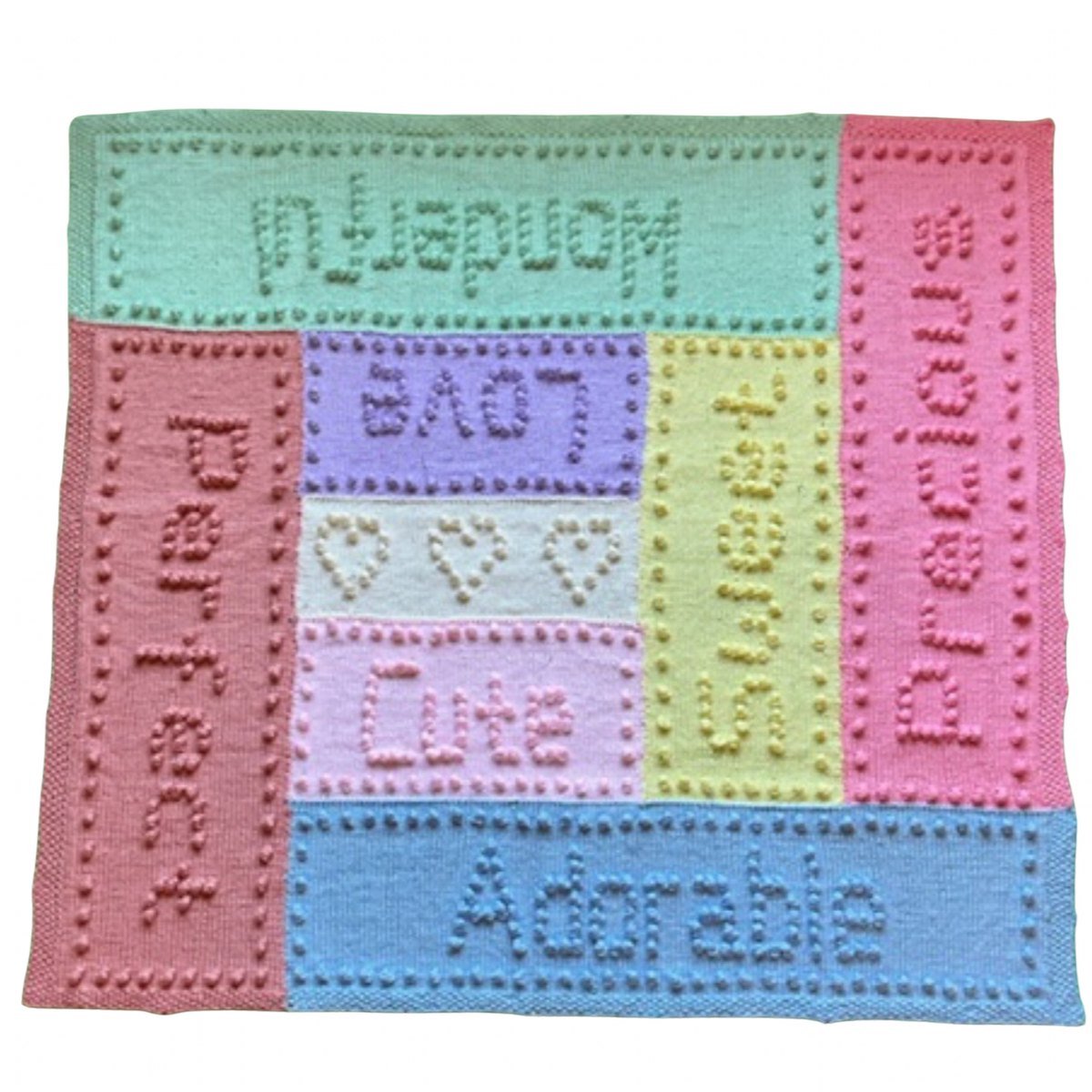 Sweet Dreams Word Baby Blanket Knitting Pattern for Baby Blanket Sweet Dreams Heart Perfect Best Bobble Stitch