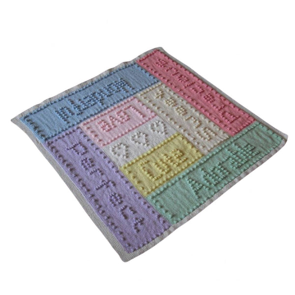 Baby Blanket KNITTING PATTERN Sweet Dreams Word Bobble Stitch
