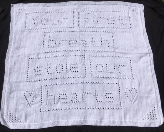 First breath baby blanket Knitting Pattern Lace Design