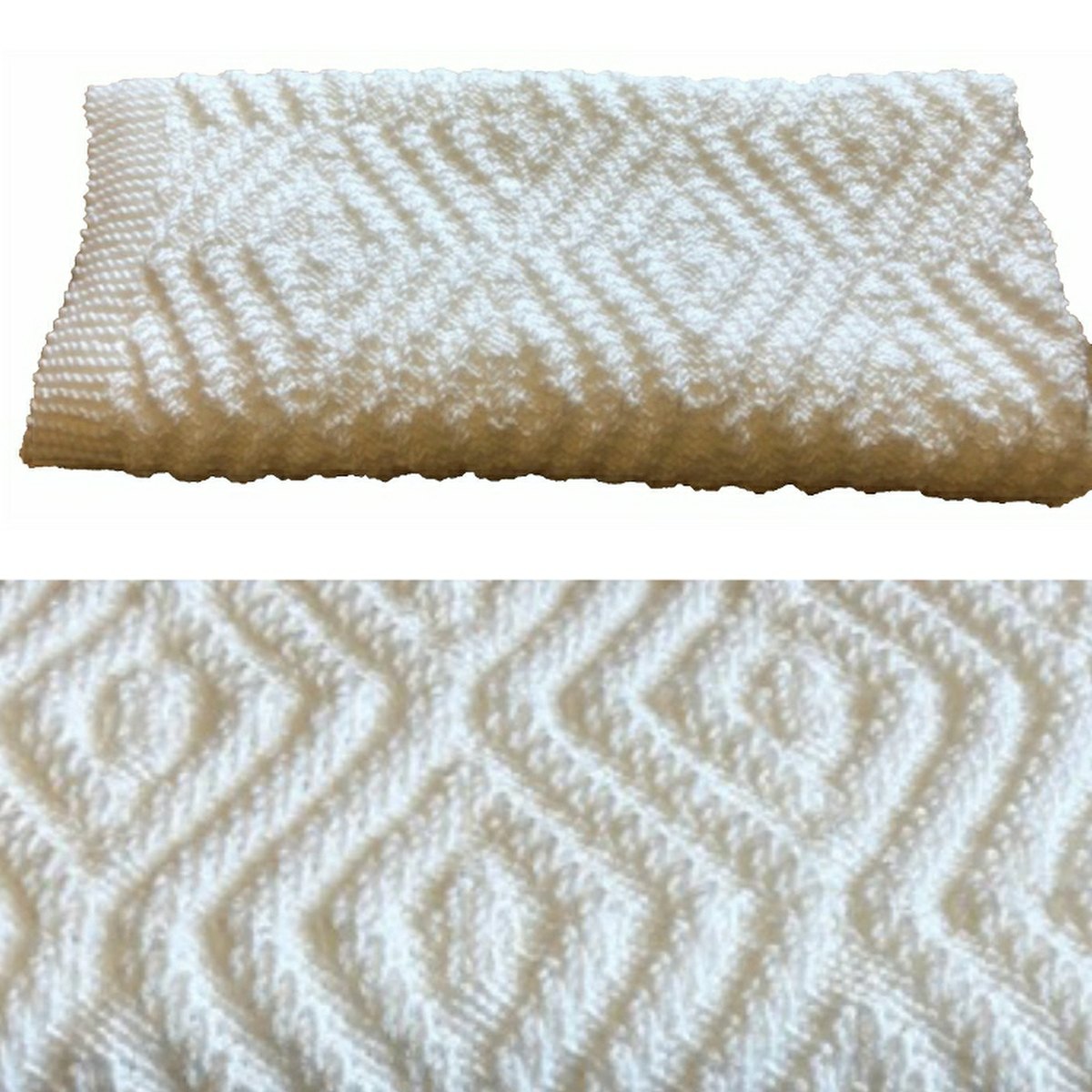 Pattern for Knit Baby Blanket Hidden Crosses 
